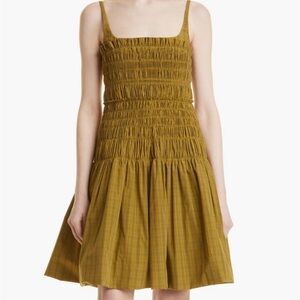 Rebecca Minkoff Yellow Smocked Mini Dress